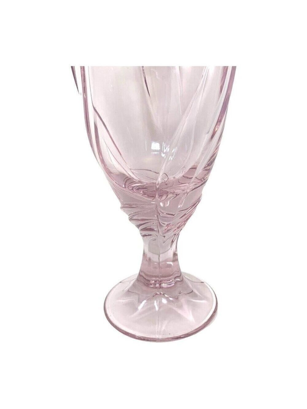 Noritake Sweet Swirl Pink Iced Tea Goblet Pressed Glass Elegant Drinkware Japan - Picture 2 of 6